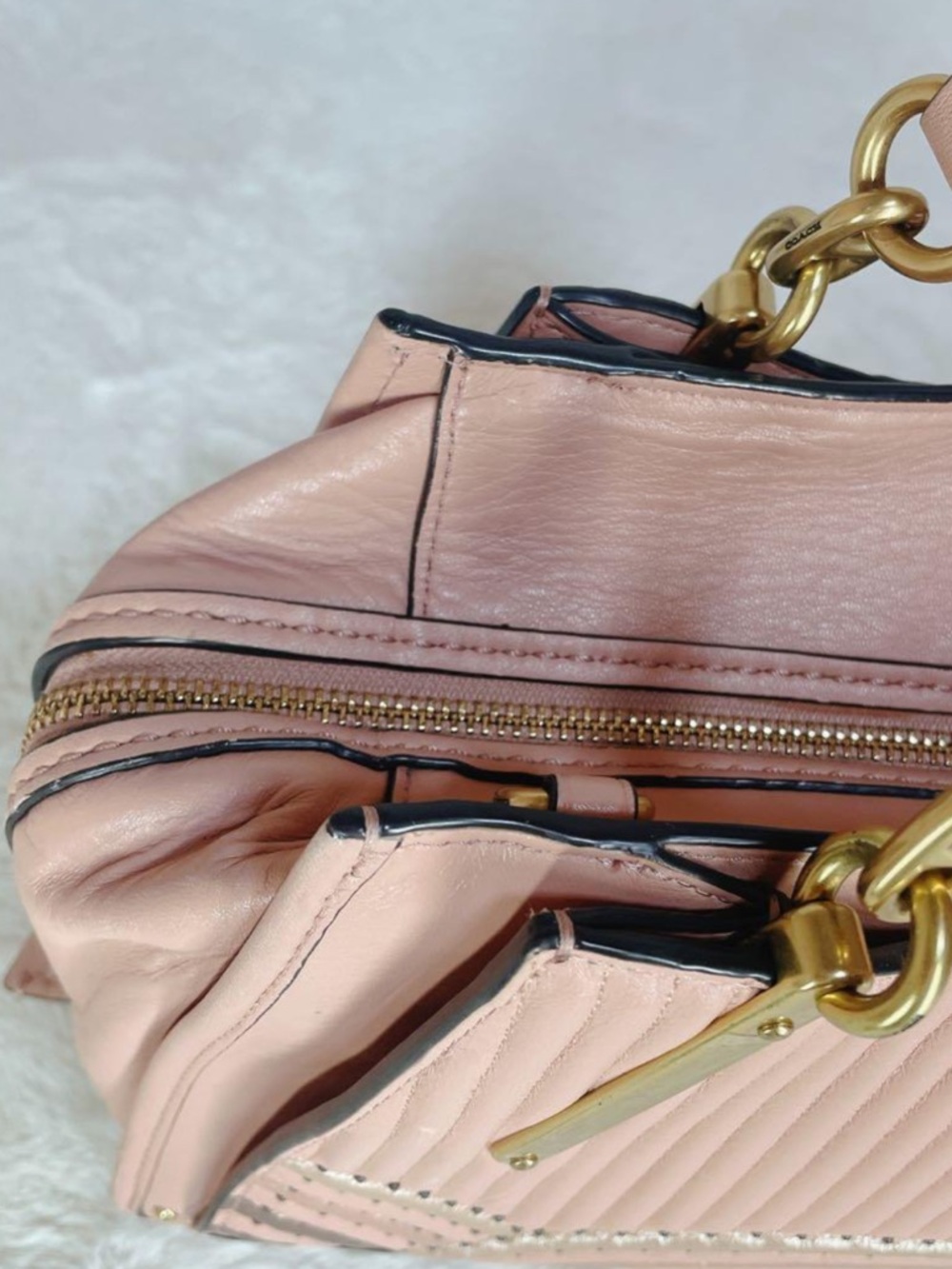 Coach Dreamer 27 With Colorblock Deco Quilting And Rivets EUC - Picture 3 of 16